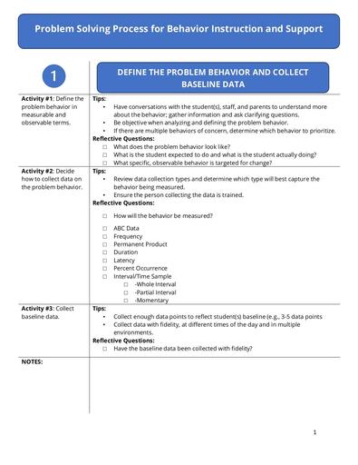 Tiered Behavior Supports and Problem Solving Session Handouts (Ashley Lower & Tanya Semerad)