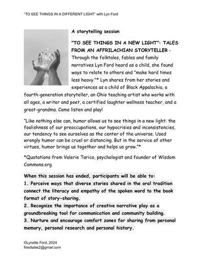 To See Things In A Different Light Session Handout (Lyn Ford)