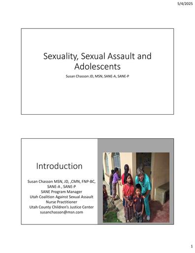 Sexuality, Sexual Assault and Adolescents